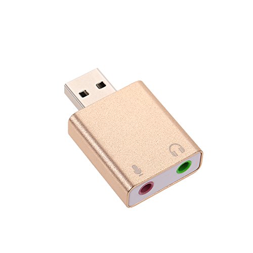 docooler Aluminio aleación USB Externo Estéreo Sonido adaptador USB Audio Sonido papel Virtual 7.1 micrófono convertidor con 3,5 milímetros Jack