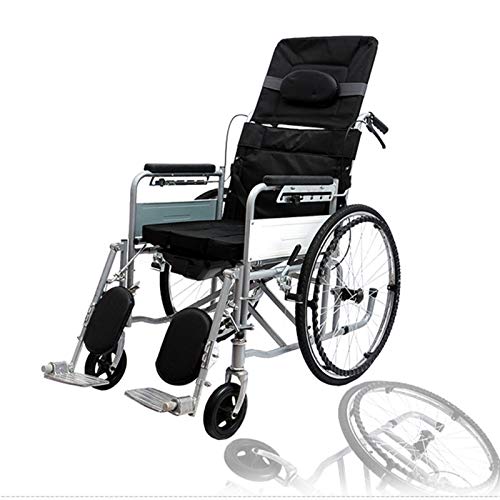 DYB Transporte Silla de Ruedas: Ancianos Embarazadas Las Mujeres con discapacidad Pueden recostarse y Sentarse en la Silla de Ruedas portátiles de Aluminio Fácil de operar