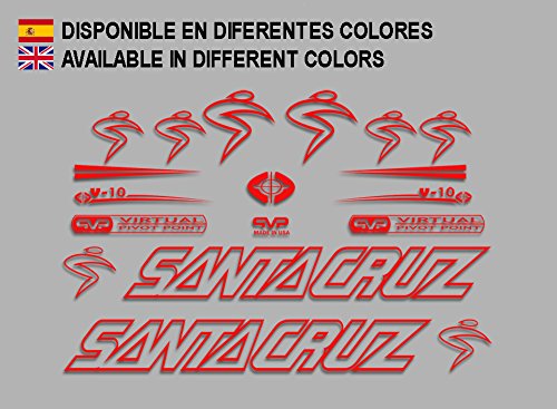 Ecoshirt AC-UMPX-PCCA Pegatinas Santa Cruz V10 F129 Stickers Aufkleber Decals Autocollants Adesivi, Rojo