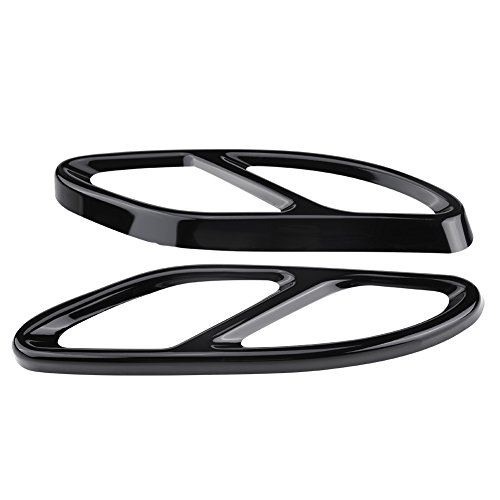 EVGATSAUTO Cubierta del silenciador de escape del automóvil, 1 par de tubos de escape de acero inoxidable Cubierta de la cola Ajustes para Merce-des Benz Clase A W176 2016-2019(Black)