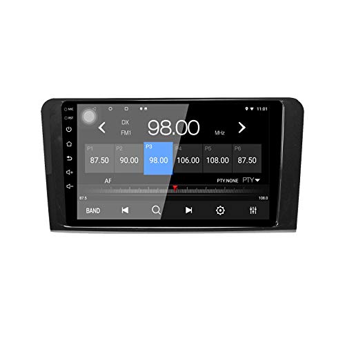 EZoneTronics 9 Pulgadas 2 DIN Android 10.1 Radio de Coche estéreo para Mercedes Benz ML GL W164 Pantalla táctil Navegación GPS de con BT USB WiFi Am/FM/RDS SWC Mirror Link Player 2G RAM + 16G ROM