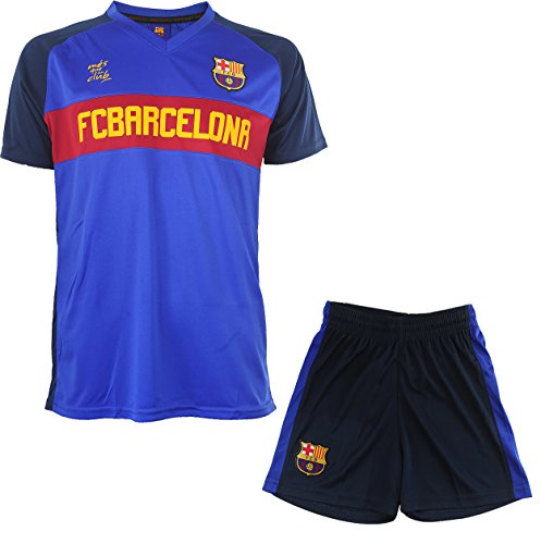 FC Barcelona - Conjunto de camiseta y pantalón corto del Barça – Colección oficial para niños 10 años