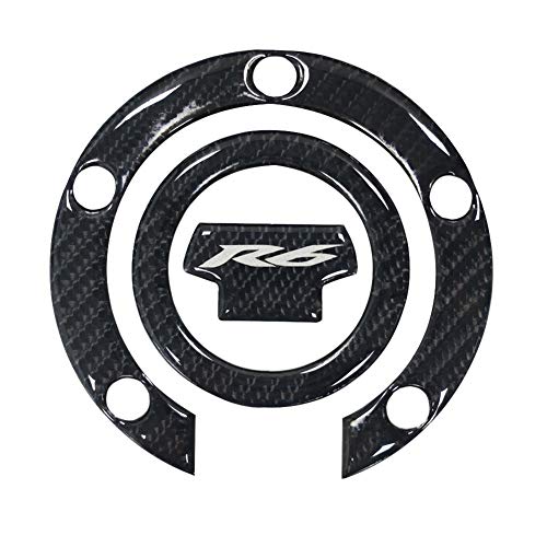 Fibra del carbón 3D Tanque de Gasolina Tapa de la Almohadilla de Relleno de la Cubierta de la Etiqueta engomada for Yamaha YZF-R6 engomada (Color : Silver)