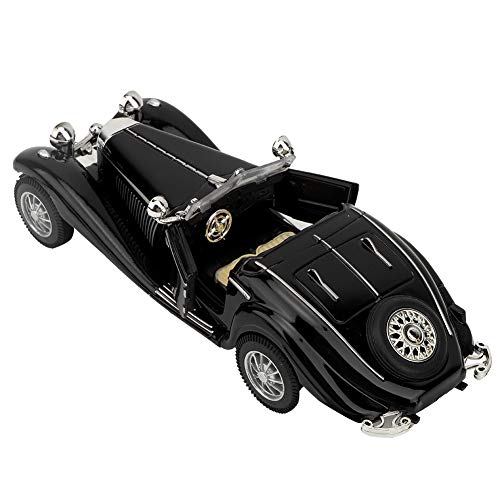 Folany Modelo de Coche de época de Color Brillante, vehículo de Juguete, luz de Sonido, Juego de Larga duración para bebés(Black)
