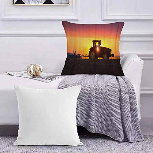 Funda de Cojín Funda de Almohada del Hogar Agricultor en Tractor preparando la Tierra con cultivador de semillero Sunset Shot Farm AG Sofá Throw Cojín Almohada Caso de la Cubierta para 45x45cm Funda de Cojín Funda de Almohada del Hogar Agricultor en Tractor preparando la Tierra con cultivador de semillero Sunset Shot Farm AG Sofá Throw Cojín Almohada Caso de la Cubierta para 45x45cm
