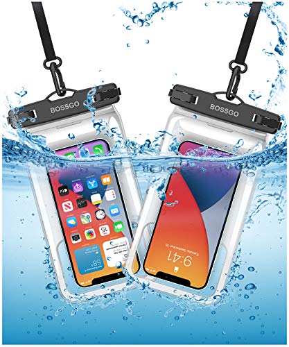 Funda impermeable para teléfono móvil de 7,0 pulgadas (2 unidades), doble sellado, para nadar, bañar y cocinar, iPhone 11/iPhone SE/iPhone 8/Galaxy S20/S10/S9