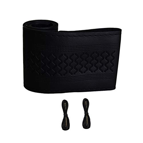 Funda Volante Cuero - ZATOOTO Fundas Volante Cosida, Cubierta Volante Cuero Cosida de 37-38.5cm con Aguja e Hilo, Negro