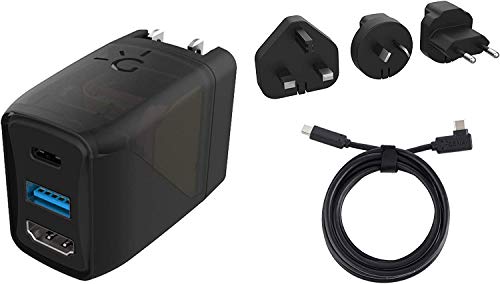 Genki Covert Dock - Base de TV y Cargador Portátil para Nintendo Switch, Puerto USB-C, USB-A y HDMI, Incluye 3 Adaptadores Internacionales
