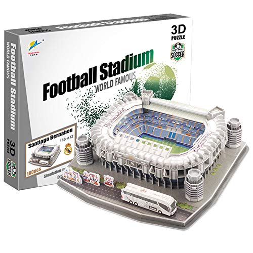 Georgie Porgy 3D Estadio de Fútbol Puzzles Juguetes de Construcción Conjuntos (Estadio Bernabeu 160pcs)