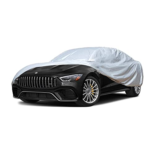 GYPPG Car Cover Compatible with Renault 11 GTL, Outdoor Full Car Cover for All Weather Protection-Waterproof Windproof Snowproof UV Resistant with Reflective Strips and Fixed Rope