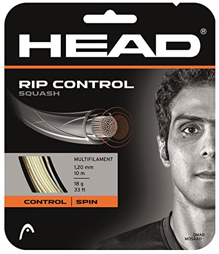 HEAD Rip Control - Juego de cuerdas para squash (18/1,20 mm), color blanco