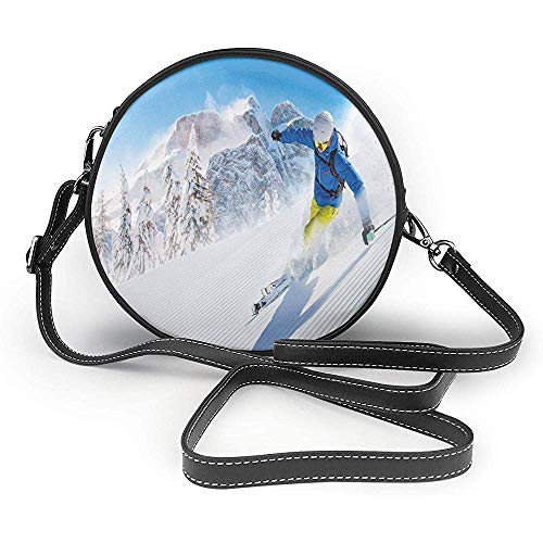 Hombro de la PU cubierta de césped Ronda bolso precioso de invierno del esquiador de esquí alpino alta en las Montañas Cruz actividad extrema deportes de invierno Aficiones Body Bag