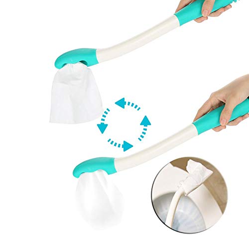 HURRISE Limpiador inferior, mango largo Alcance Confort Soporte Papel higiénico Tejido Agarre Autoayuda Ayuda Ayudante para ancianos y mujeres embarazadas HURRISE Limpiador inferior, mango largo Alcance Confort Soporte Papel higiénico Tejido Agarre Autoayuda Ayuda Ayudante para ancianos y mujeres embarazadas