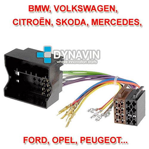ISO-FAKRA - Conector iso universal para instalar radios con conector iso universal: BMW, Volkswagen, Opel, Peugeot, Citroen, Mercedes...