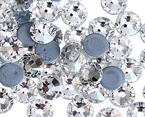 Jollin Hot Fix Diamantes de imitación de cristal con espalda plana Diamante redondo Gemas Strass, 4.8mm, SS20 1440pcs, Crystal Clear