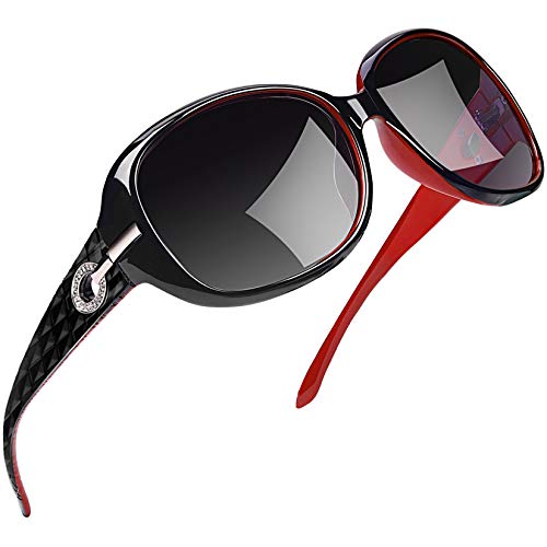Joopin Gafas de Sol Mujer Moda Polarizadas Protección UV400 de Gran Tamaño Gafas de Sol Señoras (Rojo)