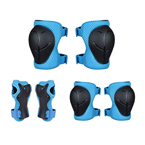 Juego de Protecciones Infantil, Rodilleras para niños Set 6 Piezas, Knee Pads, Coderas muñequeras Conjunto de Equipo de protección para Bicicleta Patinaje Ciclismo Monopatín y Deportes Extremos