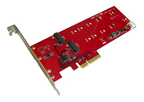 Kalea Informatique - Tarjeta controladora independiente PCIe x4 para 2 unidades SSD M.2 tipo SATA – Gama profesional/componentes de alta calidad – Controladores preinstalados para Windows/Mac/Linux.