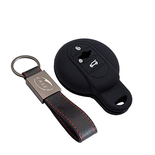 kaser Funda Silicona para Llave Mini – Carcasa Llaveros para Coche Mini Cooper F55 F56 Hatch F54 Clubman F57 Cabrio One Countryman S D Cover Case Protección Mando Distancia Auto (Negro) kaser Funda Silicona para Llave Mini – Carcasa Llaveros para Coche Mini Cooper F55 F56 Hatch F54 Clubman F57 Cabrio One Countryman S D Cover Case Protección Mando Distancia Auto (Negro)