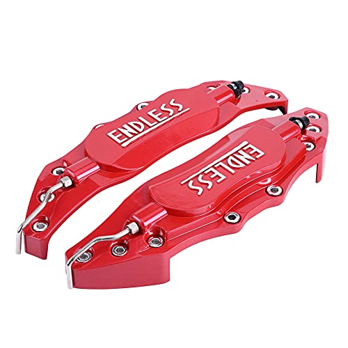 KIMISS 2 unids 18-19 pulgadas Car Aluminio Sin fin Protector de pinza de freno Cubierta azul/rojo para el buje de la rueda 18in-19in grande(Rojo) KIMISS 2 unids 18-19 pulgadas Car Aluminio Sin fin Protector de pinza de freno Cubierta azul/rojo para el buje de la rueda 18in-19in grande(Rojo)