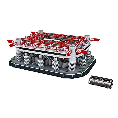 Kit De Modelo De Arquitectura 3D, Montaje De Bricolaje, Colorido Campo De Fútbol En 3D, Modelo De Construcción De Rompecabezas En 3D Del Estadio De San Siro Para La Interacción Entre Padres E Hijos