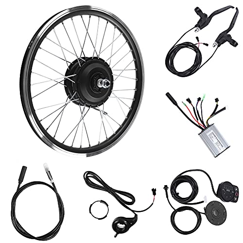 Kits de conversión de Bicicleta eléctrica, Kit de Rueda de Bicicleta eléctrica 36V/48V 250W Motor KT900S Pantalla LED Rueda de 20"Adecuado para llanta de Bicicleta Reforzada (Front Motor 48V)