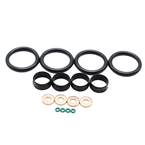 KKmoon Kit de Anillo de Sellado de Junta, Sellos de Colector Sellos de Inyector de Combustible Arandelas Juntas Tóricas Repuesto para Ford Fiesta 1.4 TDCi Duratorq