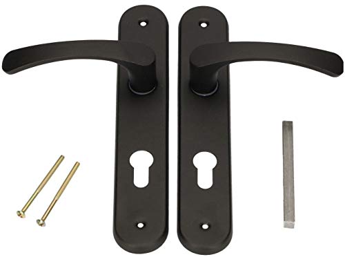 KOTARBAU® Pomo de puerta de 72 mm, lado izquierdo y derecho, para cilindro perfilado, color negro