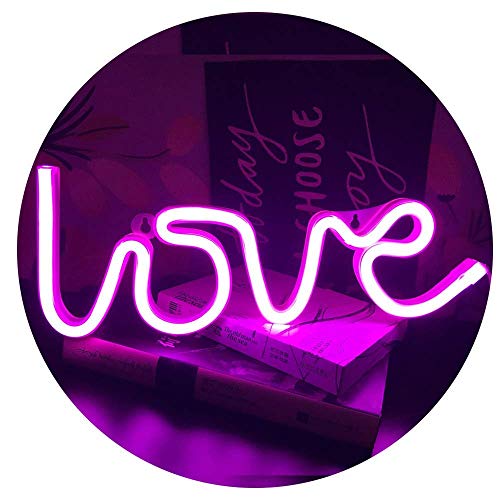 Letreros de neón con luz LED Love, Letrero Decorativo para Pared, Mesa, Boda, Fiesta, Sala de niños, Sala de Estar, Bar, Pub, Hotel, Playa, decoración de recreación (Rosa)