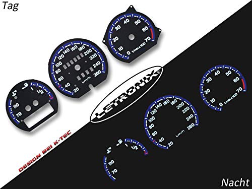 LETRONIX Discos para velocímetro de plasma adecuados para coche Passat Corrado VR6 G60 20-260 km/h, 7000 rpm, analógicos