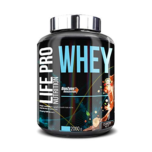 Life Pro Whey 2Kg | Suplemento Deportivo, 78% de Proteína de Concentrado de Suero, Protege Tejidos, Anticatabolismo, Crecimiento Muscular y Facilita Períodos de Recuperación, Sabor Choco Nuts