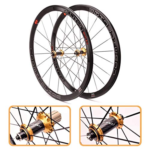 LJP 700C Juego Ruedas Bicicleta Carretera aleación Aluminio Ultraligera 120 Anillos Carbono Borde Sellado 40 mm rodamiento Fibra Cubo Colores Reflectante Juego Ruedas for (Freno V/C) (Color : Gold) LJP 700C Juego Ruedas Bicicleta Carretera aleación Aluminio Ultraligera 120 Anillos Carbono Borde Sellado 40 mm rodamiento Fibra Cubo Colores Reflectante Juego Ruedas for (Freno V/C) (Color : Gold)