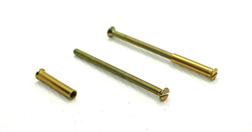 M3 Brassed Connecting Screws with Sleeves, Back to Back/Male to Female for Door Handles Knobs or Roses (2 x M3 Brass Connecting Screws)