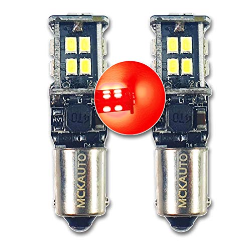 MCK Auto - Reemplazo para H21W LED CanBus Conjunto de bombillas rojas muy claras y sin errores compatibles con X6