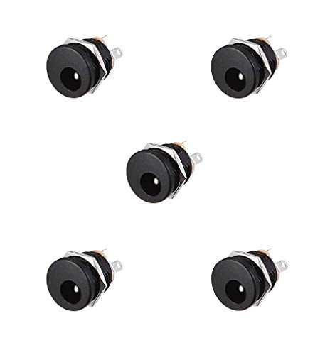 Movilideas - 5 Unidades DC-022 5,5 x 2,1 mm Conector para Chasis DC Power Jack Socket 3 Pines