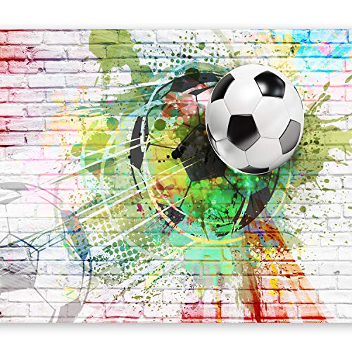 murando Fotomurales Fútbol 200x140 cm XXL Papel pintado tejido no tejido Decoración de Pared decorativos Murales moderna de Diseno Fotográfico Ninos Deporte Ladrillo i-B-0044-a-a