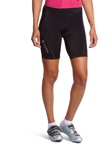 Odlo - Pantalones Cortos de Ciclismo para Mujer, tamaño 38/40 (M), Color Negro