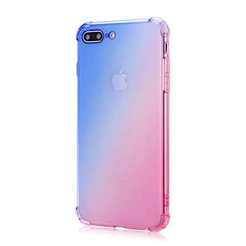 Oihxse Cristal Case - Compatible con OnePlus 7 Pro Funda, Ultra-Delgado Silicona TPU Suave Airbag Gradiente de Color Carcasa Elegante Moda Lindo Protectora Cubierta (Rosa Azul)