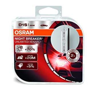 Osram - Par de bombillas D1S Night Breaker Unlimited Xenarc + 70% Xenon 66140XNB