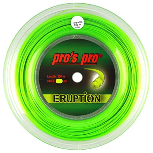 P3 International Pros Pro Eruption Cordaje de Tenis - 200m Rollo - 1.30mm - Verde