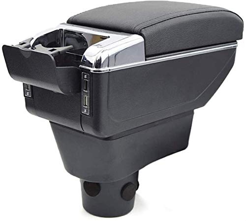 para Mitsubishi para Attrage 2015-2018 Reposabrazos De Coche De Doble Capa Consola Central Reposabrazos con Función De Carga De Puertos USB