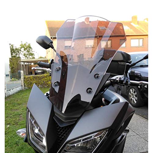 Parabrisas De Doble Burbuja para Motocicleta, Pantalla De Parabrisas Apta para 2015 2016 2017 Yamaha FJ 09 FJ09 MT09 MT-09 Tracer Smoke Black Iridium (Color : Black)