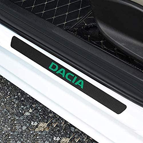 Placa protectora para umbral de puerta de coche, molduras para Dacia Duster Logan Sandero 2 Dokker, cubierta protectora de placa de desgaste de fibra de carbono, accesorios para coche 4 piezas