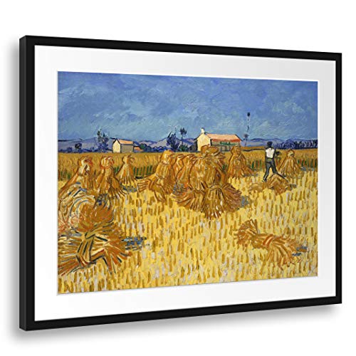 Printed Paintings Passepartout (80x60cm): Vincent Van Gogh - Cosecha de Cereales en Provenza