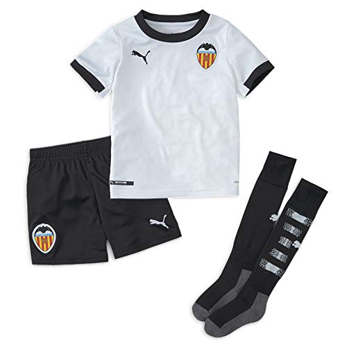 PUMA Valencia CF Temporada 2020/21-Home Minikit White Black Camiseta Primera Equipación, Niño, Negro, 110