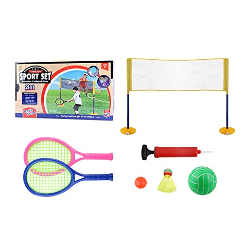 QQDS Kids Tennis Raqueta De Plástico 3-en-1 Al Aire Libre, con Juego De Tenis para Niños, para Niños, Niñas Cultiva La Estabilidad Y Durabilidad De Los Deportes Al Aire Libre De Los Niños.