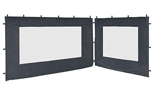 QUICK STAR 2 paneles laterales con ventana de PE 250 / 350x190cm gris para Gazebo 3x4m