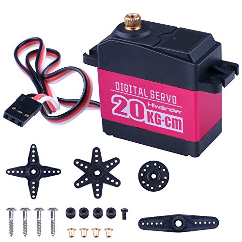 Quimat Servo Digital 20KG.cm Avanzado de Engranaje Metálico Completo Para Brazo Robótico, Vehículo y Proyecto de Control Remoto (Ángulo de Control 180 °)