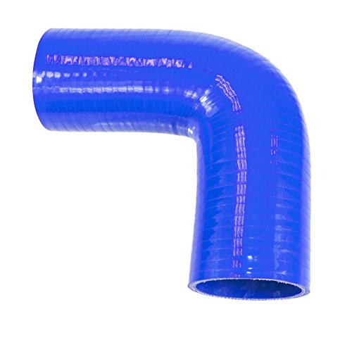 Ramair Filters RSE9070BL Codo de silicona de alta calidad de 4 capas, curva de 90 grados, 70 mm ID, azul