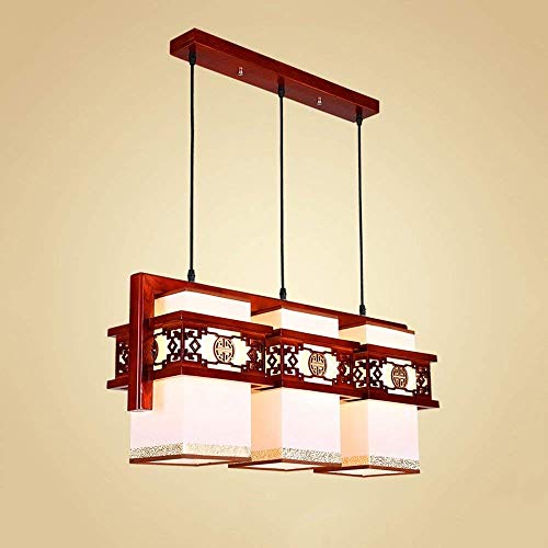 Rekaf China lámpara antigua casa de té de la sala de techo dormitorio de la lámpara clásica Estudio lámpara colgante de piel de oveja de madera maciza de restaurante Isla de la lámpara LED Contador cl